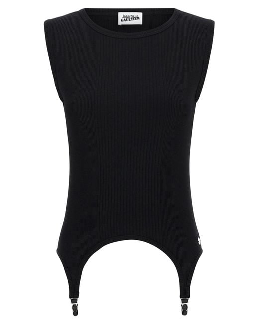 Tank Top 'The Garter' di Jean Paul Gaultier in Black