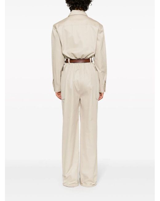 Tuta Con Cintura di Saint Laurent in Natural