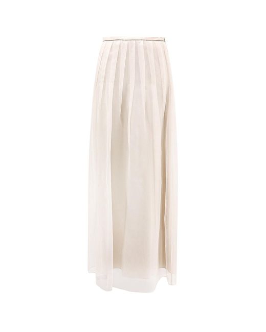 Brunello Cucinelli White Skirt