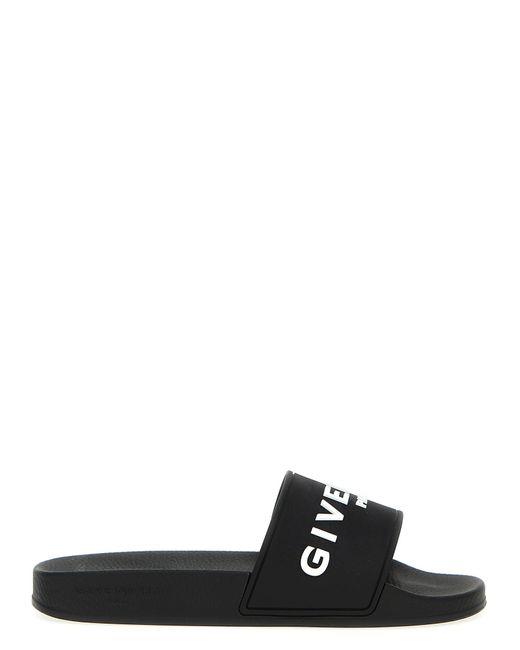 Givenchy Black Logo Slides Sandals