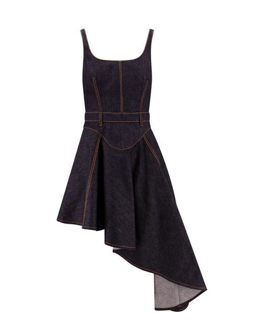 Alexander McQueen Black Sleeveless Cotton Dresses