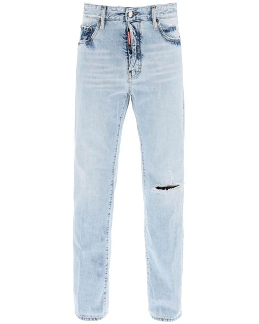 DSquared² Blue Light Wash Palm Beach Jeans With 642 for men