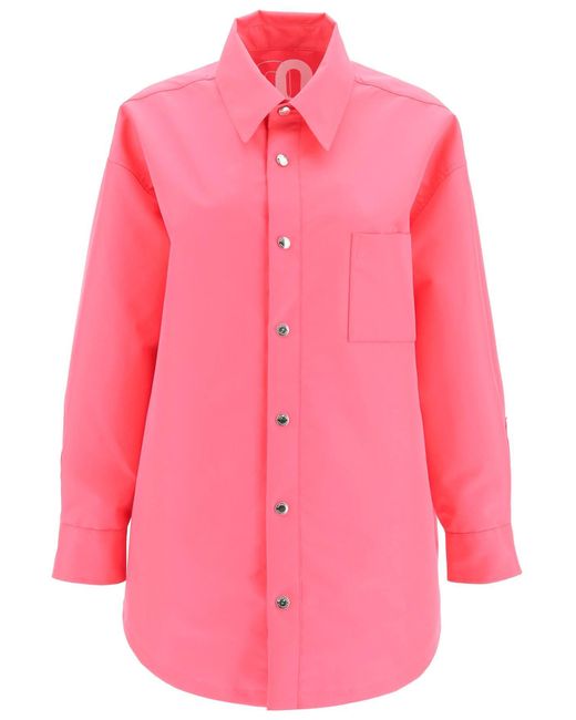 Khrisjoy Pink Oversized Boyfriend Shirt Jacket