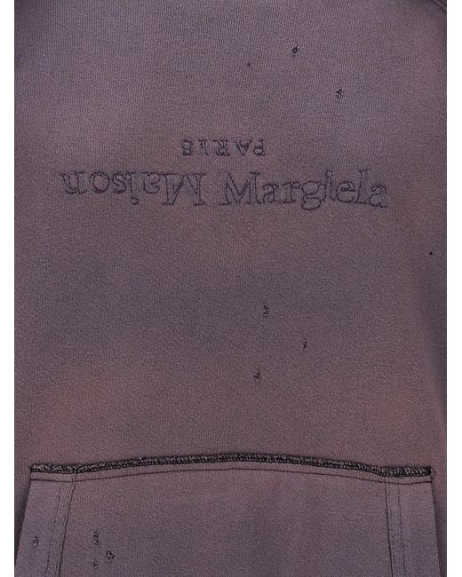 Maison Margiela Purple 'Logo Reverse' Hoodie