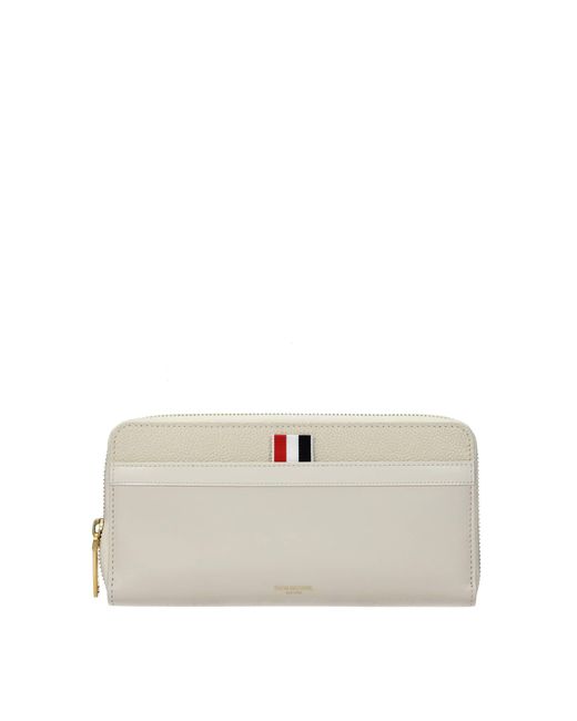 Thom Browne Multicolor Wallets Leather Beige Ivory