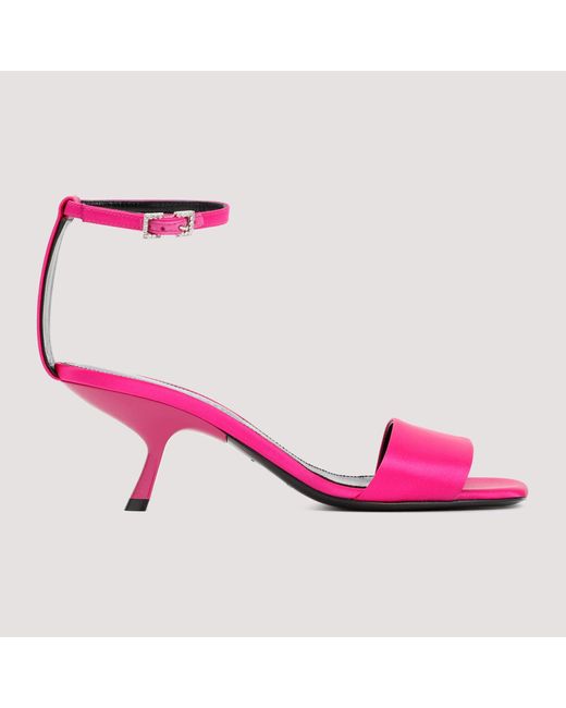 Sergio Rossi Pink Elegant Satin Mini Sandals For