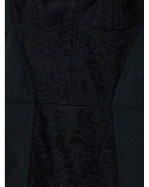 Dolce & Gabbana Black Satin Guepierre Dress