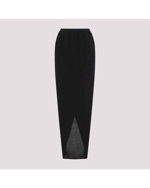 Rick Owens Black Soft Pillar Long Skirt