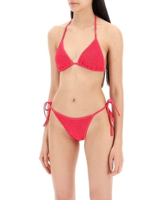 Hunza G Red Set Bikini Gina Metallizzato