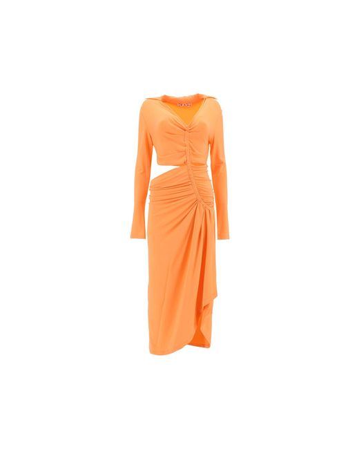 Off-White c/o Virgil Abloh Orange Vi-crepe Dress