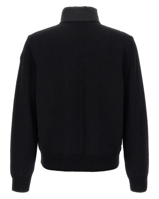 Moncler Black Matt Effect Cardigan Sweaters And Cardigans for men