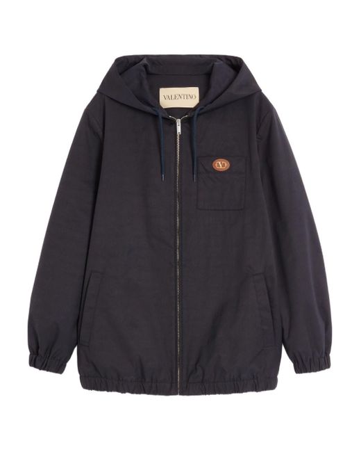 Valentino Blue V Logo Signature Caban Jacket for men