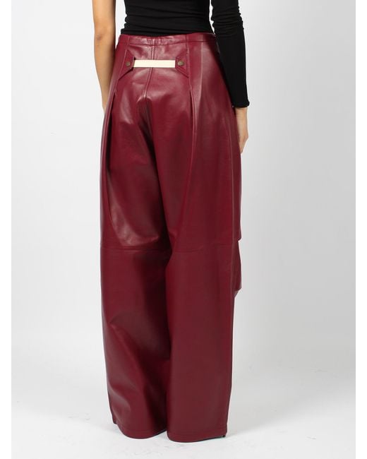 DARKPARK Red Daisy Plonge Nappa Leather Military Trousers