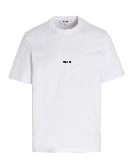 MSGM White Logo T-Shirt for men