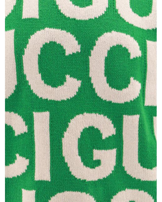 Maglione In Lana Con Intarsio di Gucci in Green da Uomo