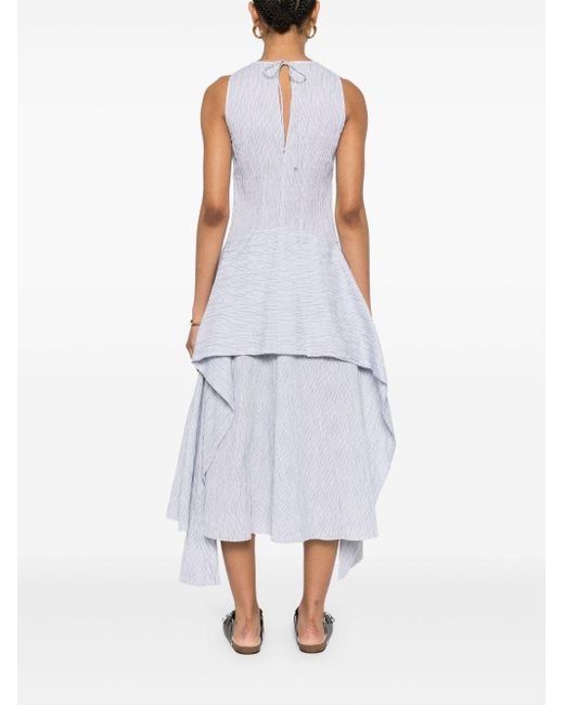 Loewe White Cotton Blend Midi Dress