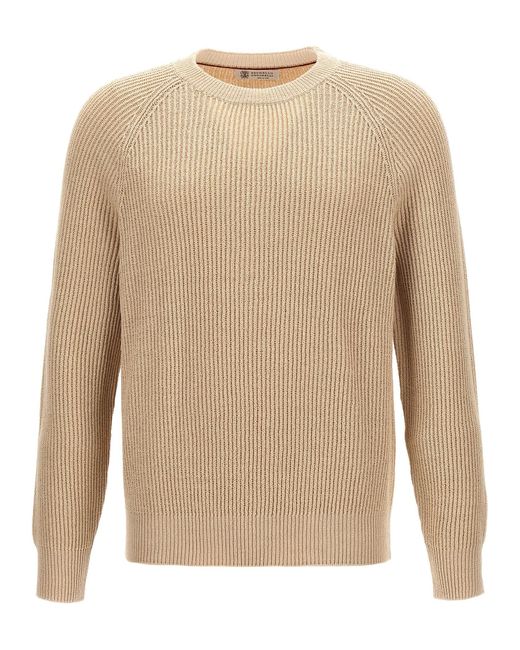 Brunello Cucinelli Natural Crewneck Sweater Sweater, Cardigans for men