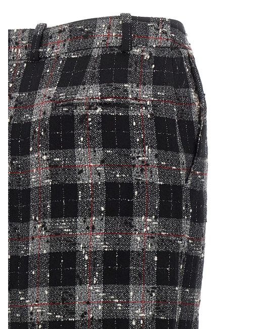 Alessandra Rich Black Check Wool Long Skirt Skirts