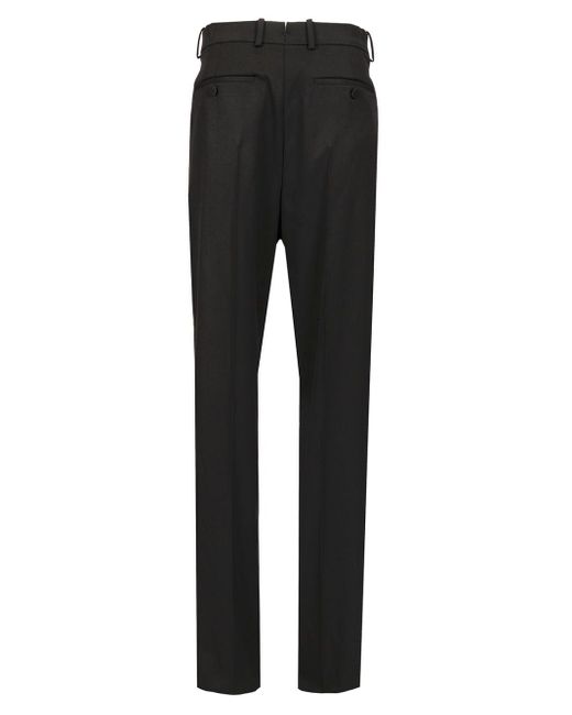 Saint Laurent Black Wool Tuxedo Trousers for men