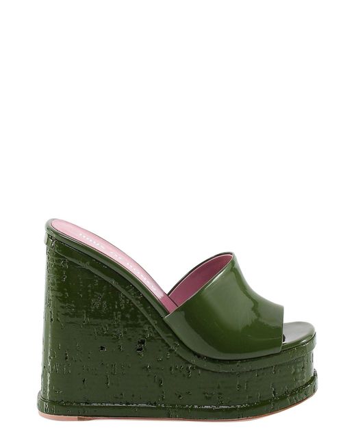 HAUS OF HONEY Green Patent Leather Sandals