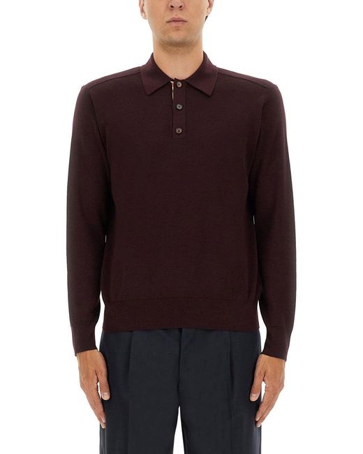 Long Sleeve Purple Burberry Polo Burberry Long Sleeve Polo Shirt