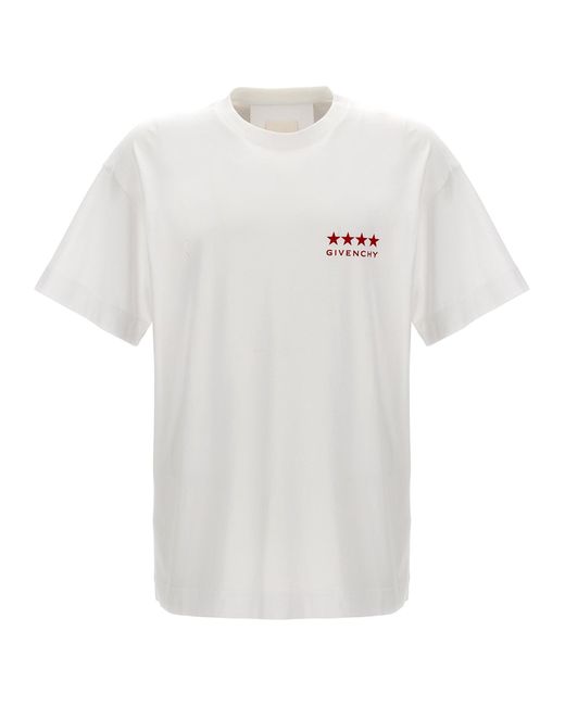 Logo Print T Shirt Bianco di Givenchy in White da Uomo