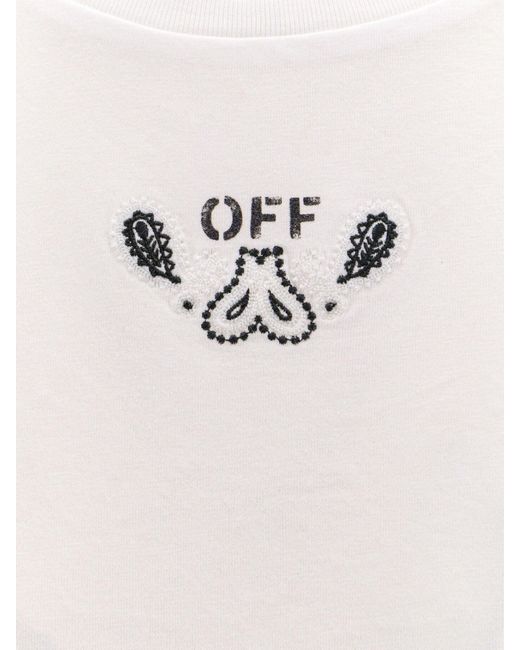 T-shirt in cotone organico con logo frontale di Off-White c/o Virgil Abloh in White