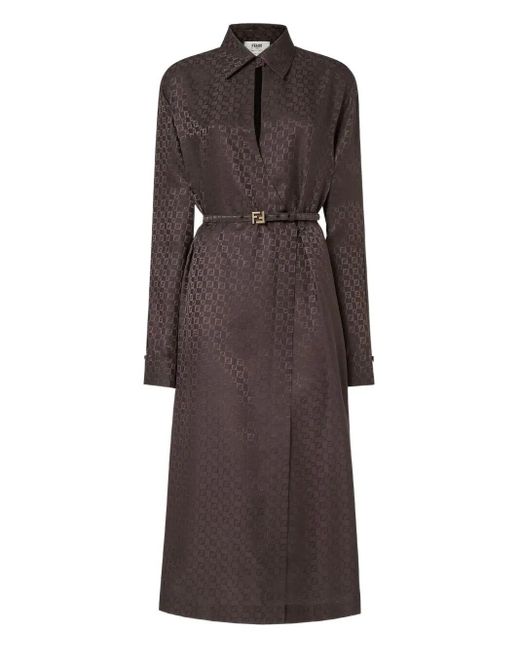 Abito Chemisier Midi di Fendi in Brown
