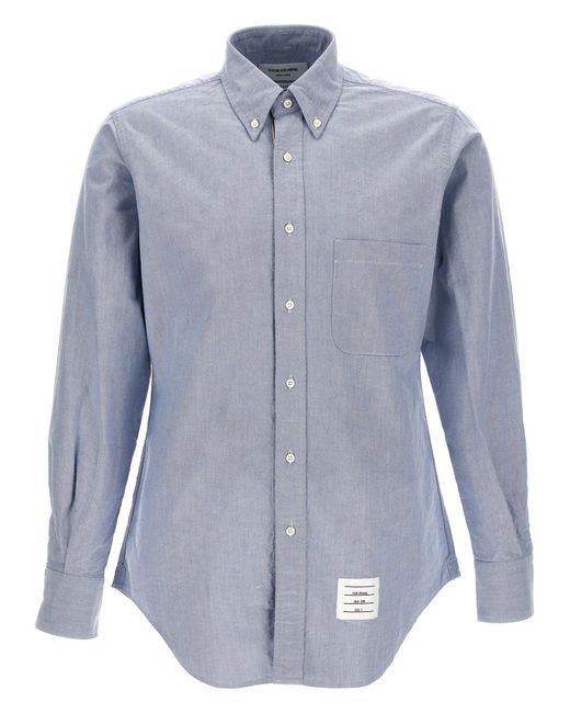 Thom Browne Blue Cotton Poplin "classic L/s Bd Pc Shirt" for men