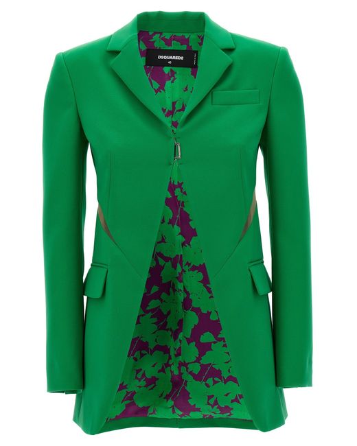 DSquared² Green Cut-out Open-front Blazer