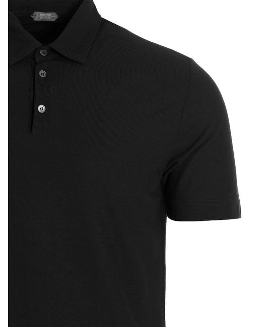 Zanone Black Ice Cotton Shirt Polo for men