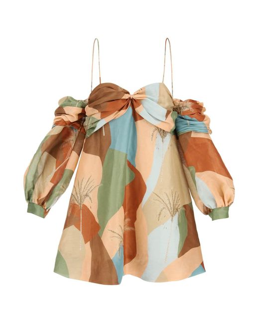Raquel Diniz Multicolor 'abby' Linen Silk Mini Dress