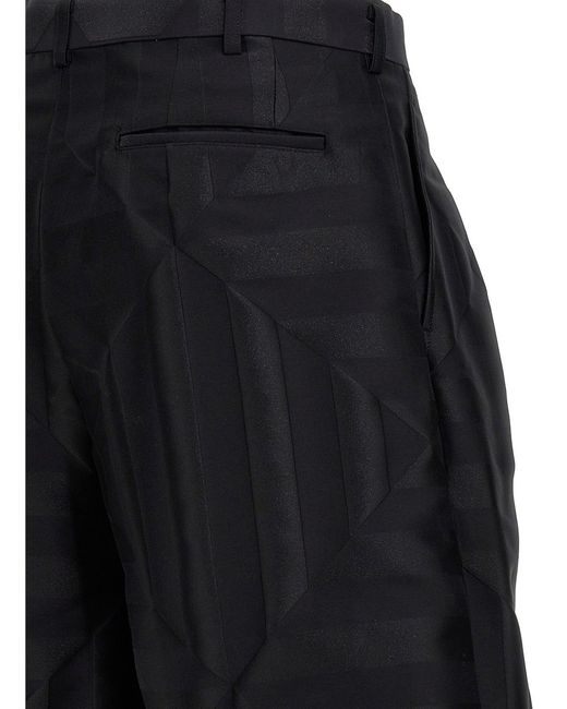 Comme des Garçons Black Double Front Pleats Bermuda Shorts for men