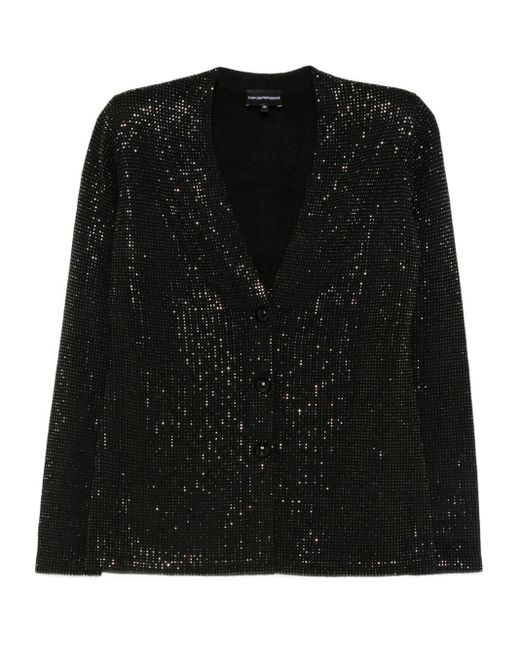 Emporio Armani Black Wool Blend Single-Breasted Jacket