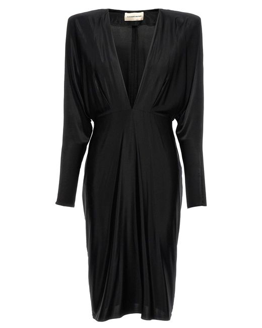 V-Neck Jersey Dress Abiti Nero di Alexandre Vauthier in Black