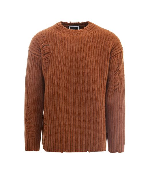 PAUL MÉMOIR Brown Wool Sweater for men
