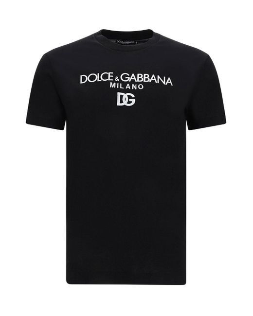 Dolce & Gabbana Black Cotton T-Shirt for men