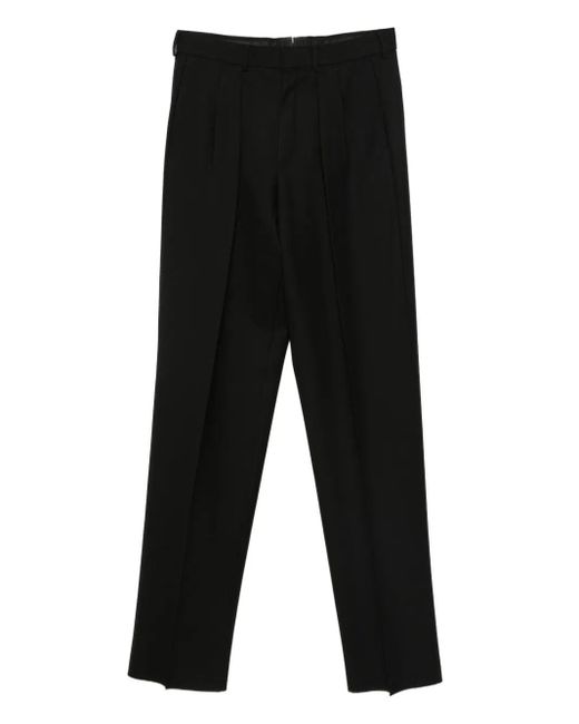 Tom Ford Black High Twist Wool Pleated Trousers for men