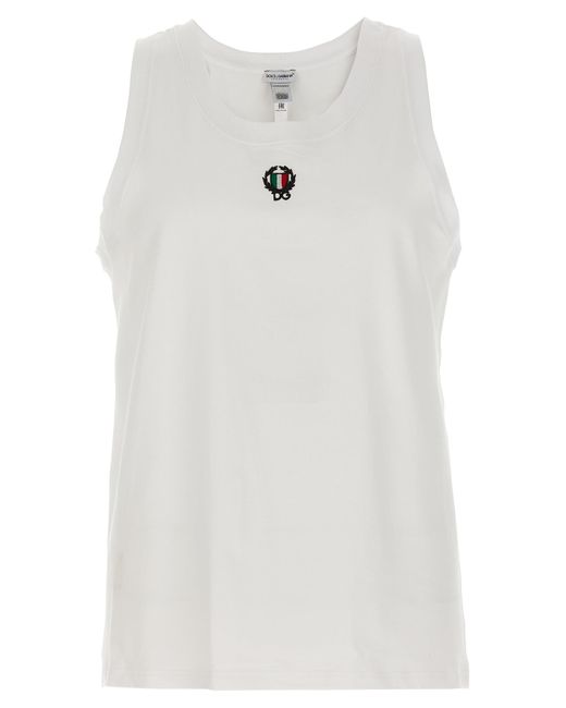 Dolce & Gabbana White 'Sport Crest' Tank Top for men