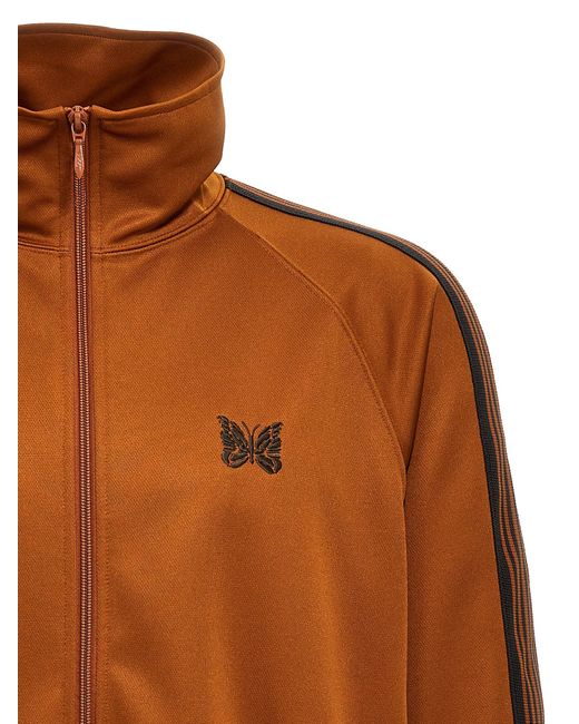 Needles Brown Logo Embroidery Track Top for men