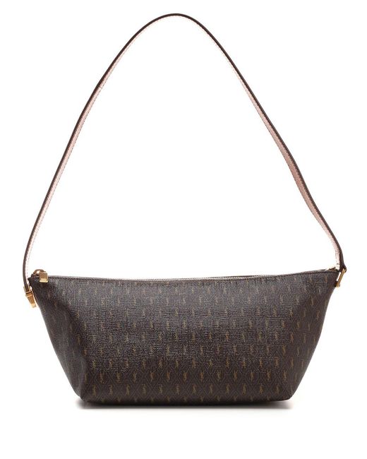 Saint Laurent Gray Ysl All Over Micro Logo Shouder Bag Shoulder Bags