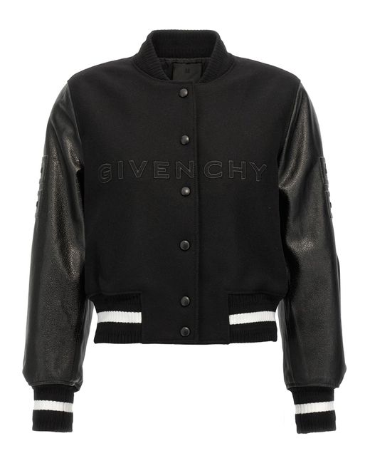 Givenchy Black Cropped Varsity Jacket