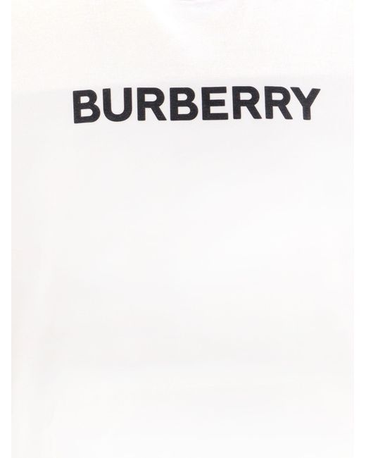 T-shirt in cotone con stampa logo. Questo prodotto contiene cotone organico di Burberry in White da Uomo