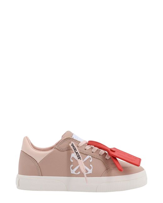 Off-White c/o Virgil Abloh Pink Low Leather Vulcanized Sneakers For