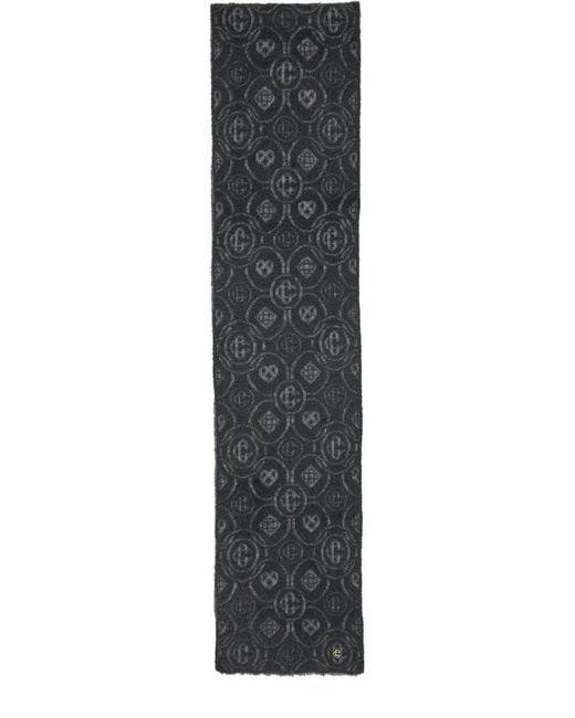 Casablanca Gray Monogram "Fluffy" Scarf for men