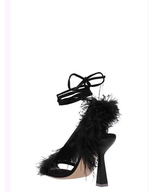 Sebastian Milano Black 'Feather Wrap' Sandals