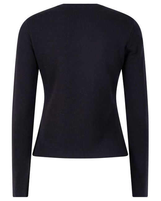 Max Mara Blue Ticino Long-Sleeved Fitted Top