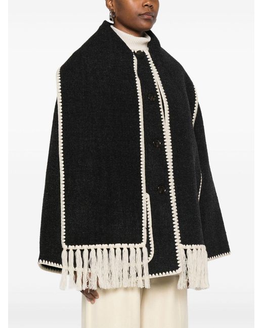 Wool Scarfed Jacket-Donna di Totême  in Blue