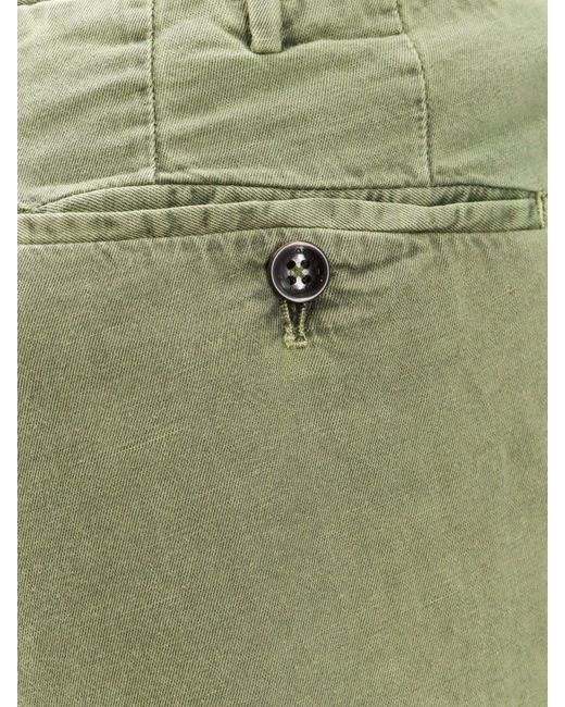 Incotex Green Cotton And Linen Trouser for men