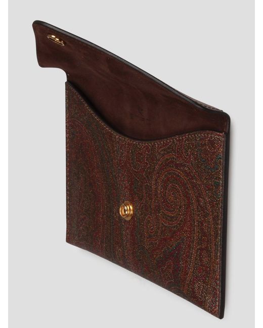 Etro Brown Small Essential Envelope Pouch